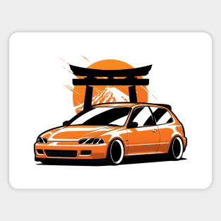 Orange Civic Gen5 JDM Magnet